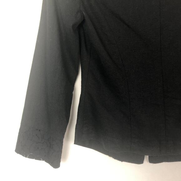 Charlotte Russe Linen Blend Black Blazer Jacket Size Small - Picture 8 of 11